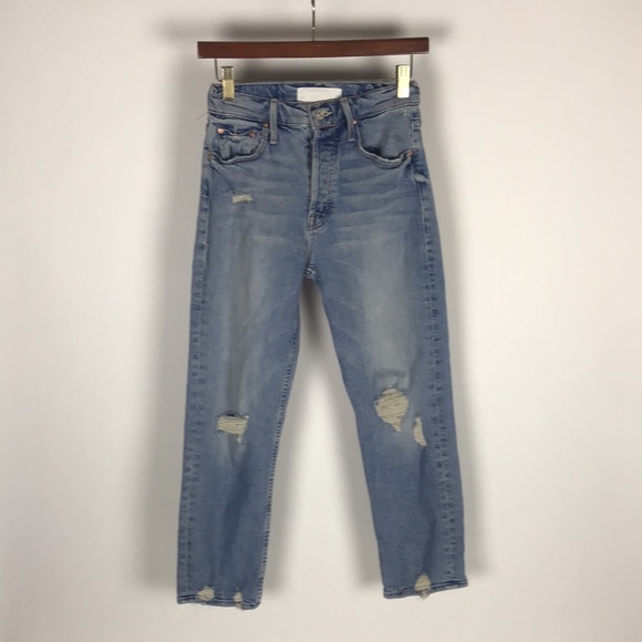 Mother Superior Jeans The Tomcat The Confession Distressed button fly hi rise 25